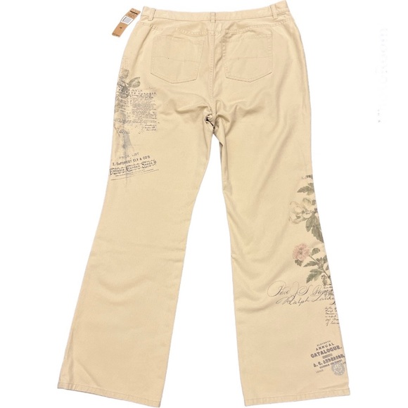 Vintage Lauren Jeans Co 100% cotton printed plus tall jeans botanical 14W New - Picture 2 of 4